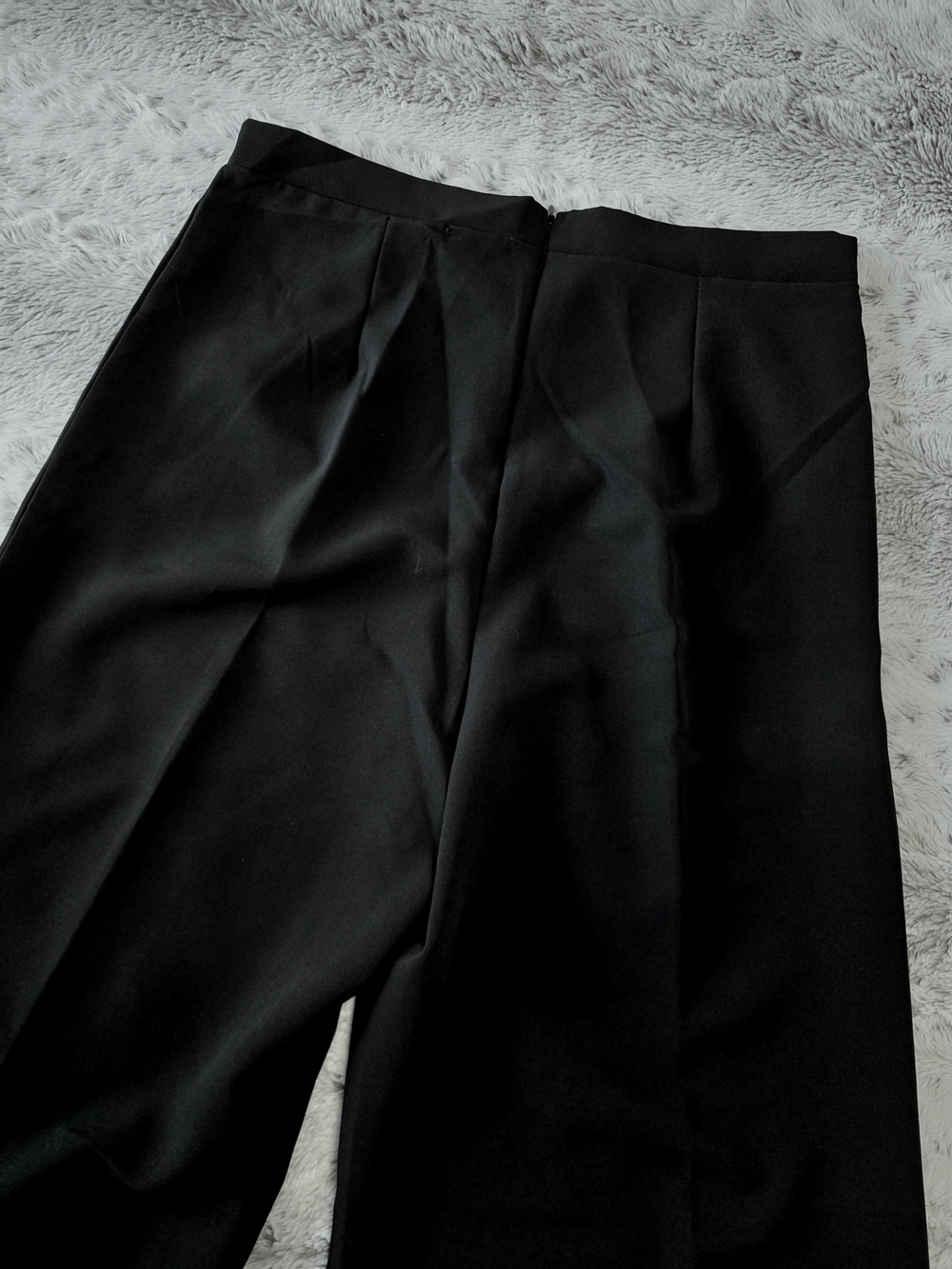 NEW -Boohoo Black Wide-Leg High-Waist Trousers -10 - Picture 4 of 7